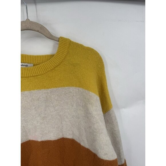 Madewell Wool Blend Striped Sweater Women Small Multicolor Balloon Sleeve Alpaca - Picture 10 of 10